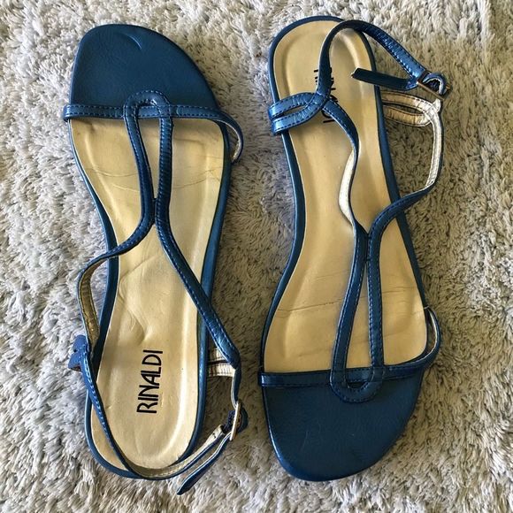 Rinaldi metallic blue sandals - Picture 2 of 4